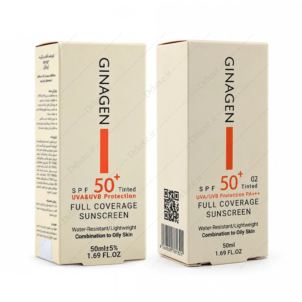 کرم ضد آفتاب رنگی ژیناژن SPF50 پوست چرب 50 میلی لیتر